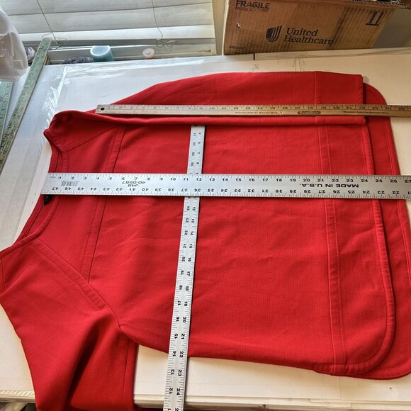 Womens Red Long Sleeve Top Shirt Blouse Large Banana Republic Boxy Career - Picture 4 of 8